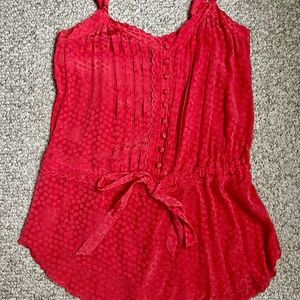Rebecca Taylor Red Sleeveless Top
